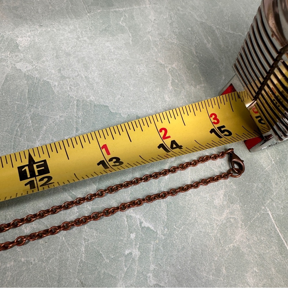 Copper Bee on Large Oval Labradorite Stone Pendant Long Necklace - Picture 7 of 8